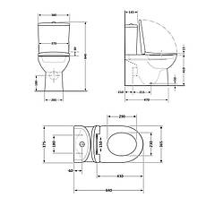 Унітаз підлоговий Qtap Jay Ultra Quiet з сидінням Soft-close 640x360x835 мм QT07222175TW White, фото 2