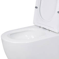 Унітаз підлоговий Qtap Jay Ultra Quiet з сидінням Soft-close 640x360x835 мм QT07222175TW White, фото 5