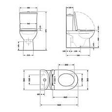 Унітаз підлоговий Qtap Robin Ultra Quiet безобідковий з сидінням Soft-close MATT BLACK QT13226083AMB, фото 2