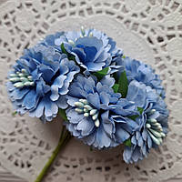 Волошки з тканини світло-блакитний 4 см — (паковання 6 шт.)