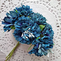 Волошки з тканини темно-бірюзовий 4 см — (паковання 6 шт.)