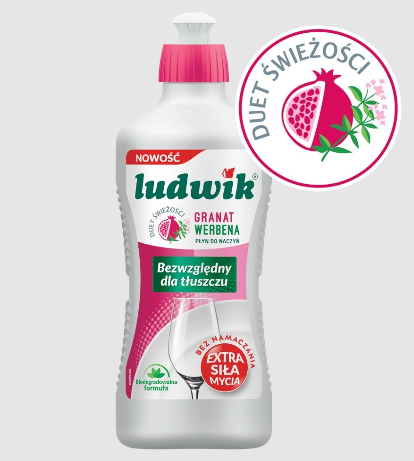 Засіб для миття посуду Ludwik Гранат і Вербена 900 г
