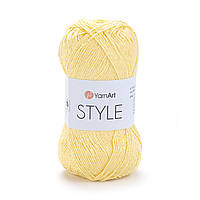 Yarnart STYLE (Стайл) № 656 світло-жовтий (Пряжа напівбавовна, нитки для в'язання)