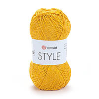 Yarnart STYLE (Стайл) № 657 жовтий (Пряжа напівбавовна, нитки для в'язання)