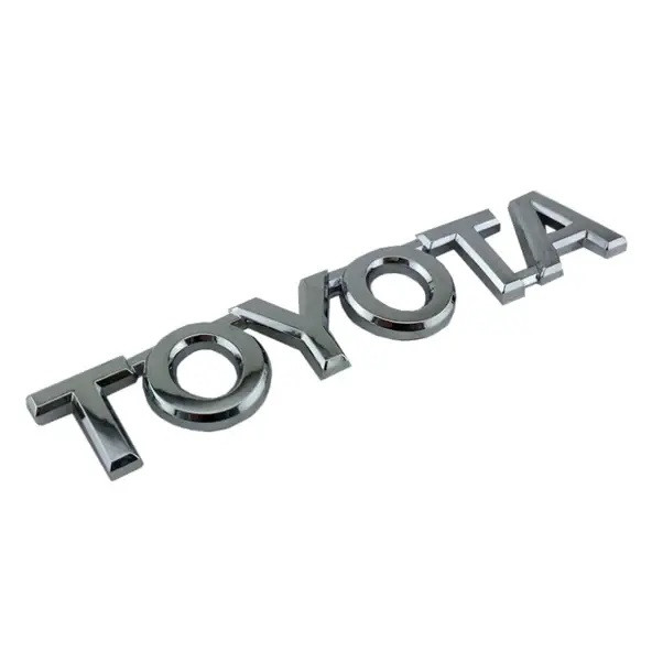 Емблема напис TOYOTA ХРОМ 75х12 мм на скотчі 75441-0K031, фото 1