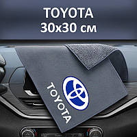 Флісовий рушник для авто з логотипом Toyota 30х30 см