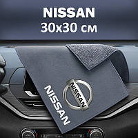 Флісовий рушник для авто з логотипом Nissan 30х30 см