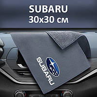 Флісовий рушник для авто з логотипом Subaru 30х30 см
