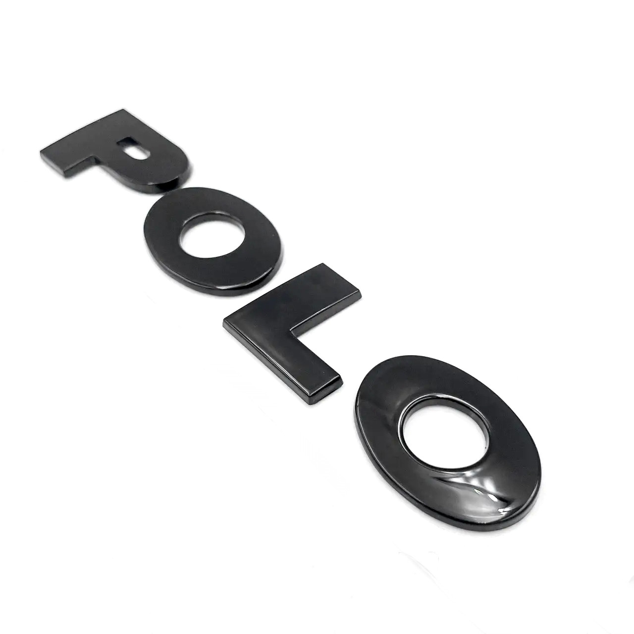 Емблема напис POLO для Volkswagen (2002-2020г) ЧОРНИЙ ГЛЯНЕЦЬ 130х23 мм (на скотчі) 6R0853687A739, фото 1