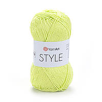 Yarnart STYLE (Стайл) № 662 салатовий (Пряжа напівбавовна, нитки для в'язання)