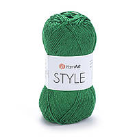 Yarnart STYLE (Стайл) № 664 зелений (Пряжа напівбавовна, нитки для в'язання)