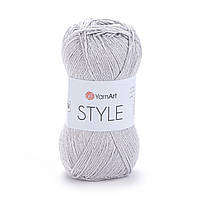 Yarnart STYLE (Стайл) № 666 світло-сірий (Пряжа напівбавовна, нитки для в'язання)