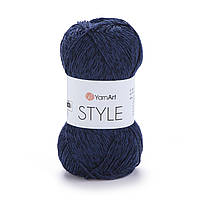 Yarnart STYLE (Стайл) № 670 синій (Пряжа напівбавовна, нитки для в'язання)