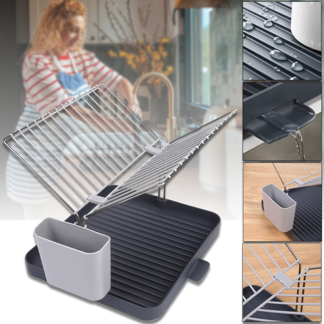 Двоярусна сушарка для посуду з нержавіючої сталі з піддоном RD-1815, фото 1