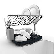 Двоярусна сушарка для посуду з нержавіючої сталі з піддоном RD-1815, фото 9