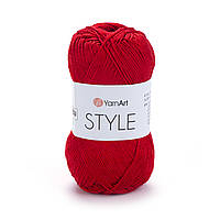 Yarnart STYLE (Стайл) № 675 червоний (Пряжа напівбавовна, нитки для в'язання)