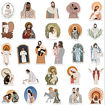 Стікерпак Ісус Христос Мессія з мультфильму набор наліпок (52 шт) ABC, фото 5