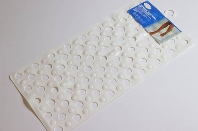 Килимок для душу на присосках силіконовий 67*35 см Rings 5570/white, фото 1