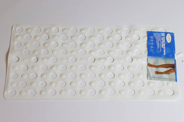 Килимок для душу на присосках силіконовий 67*35 см Rings 5570/white, фото 2