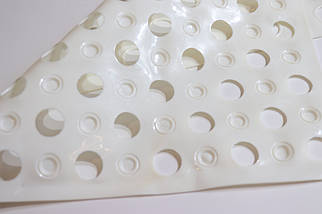 Килимок для душу на присосках силіконовий 67*35 см Rings 5570/white, фото 3
