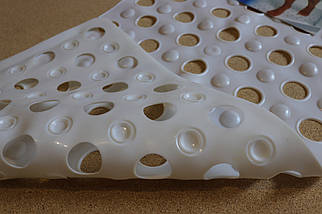 Килимок для душу на присосках силіконовий 67*35 см Rings 5570/white, фото 4