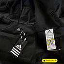 Вітровка куртка чоловіча демісезонна чорна з капюшоном Adidas (Адідас), фото 4