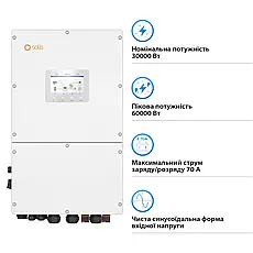 Гібридний інвертор Solis S6-EH3P30K-H 30KW HV-battery 3 MPPT Wi-Fi 380V Трифазний, фото 5