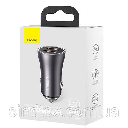 Автомобільний Зарядний Пристрій Baseus 60W 2USB, фото 1