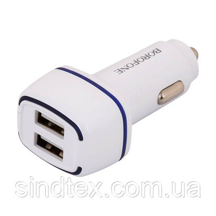 Автомобільний Зарядний Пристрій Borofone BZ14 Lightning 2USB, фото 1