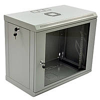 Шафа навісна 19", 9U, 600х350х507 мм (Ш*Г*В), економ, акрилове скло, сіра (UA-MGSWL935G)