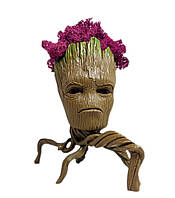 Кашпо з рожевим стабілізованим мохом Грут-павук