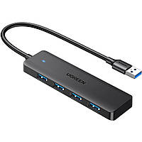 Хаб USB 3.0 -> 4хUSB 3.0 Hub 0,15 м кабель Space Gray CM219 Ugreen (25851)