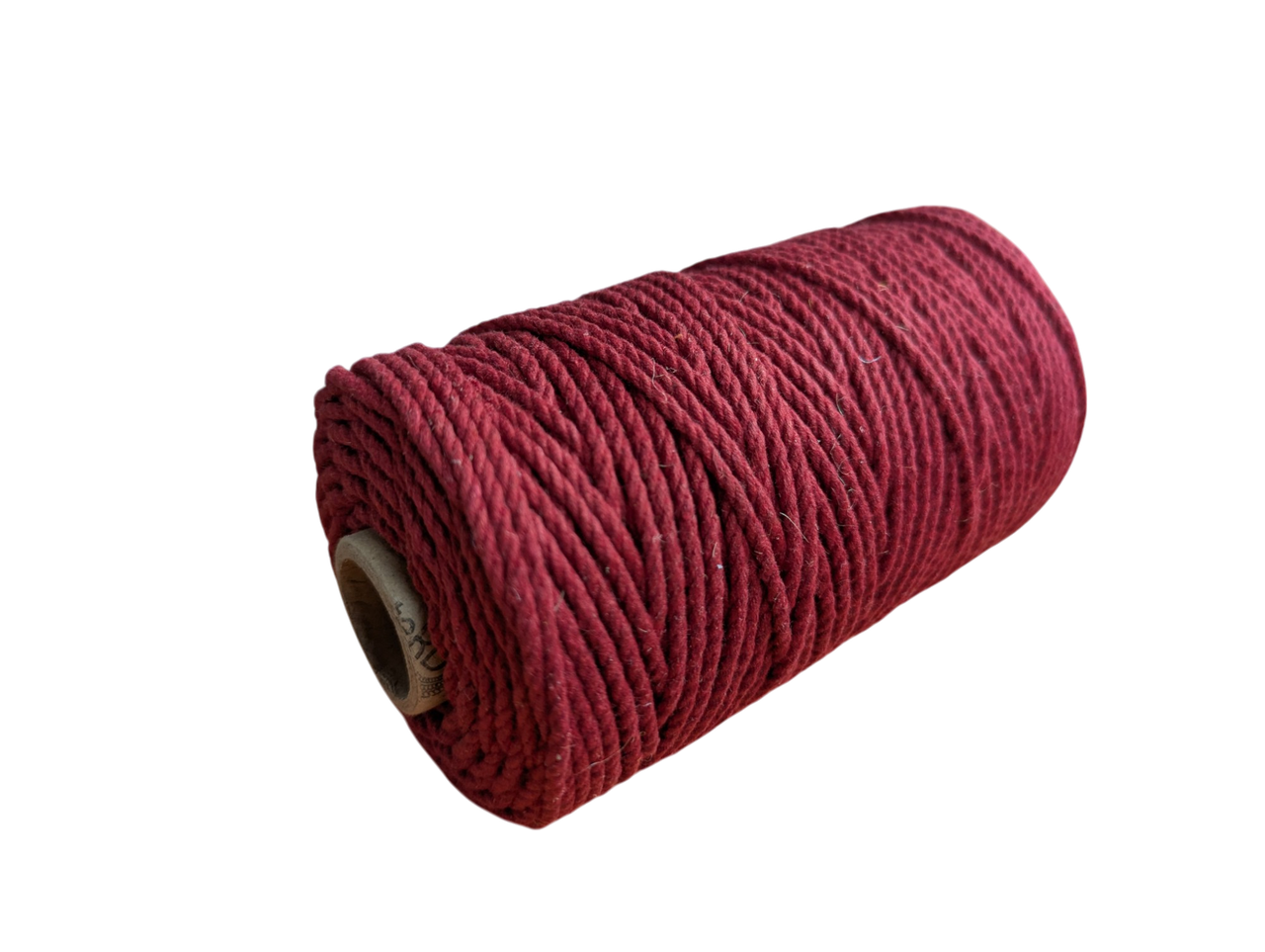 Канат для меблів, бавовняний 3 мм, 100 метрів, вишневий, на бумажній фтулці