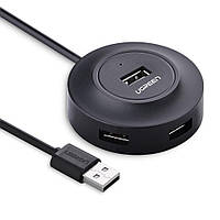 Хаб USB 2.0 -> 4xUSB 2.0 1м passive, Black UGREEN (20277)