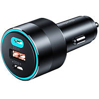 Автозарядка 3xUSB 124W (2xUSB-C+USB-A) PD3.0 100W чорна Choetech (TC0011-BK)