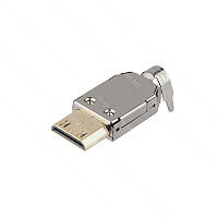 Штекер miniHDMI на кабель, металевий корпус