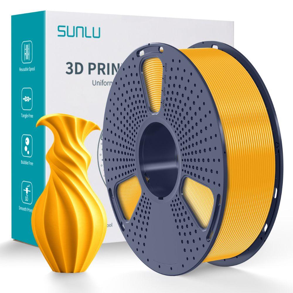 Пластик філамент для 3Д-друку SUNLU PLA Light Gold (01041014Z), Reusable Spool, 1.75мм, 1кг, 330м, 200-240°C, Світло-Золотий