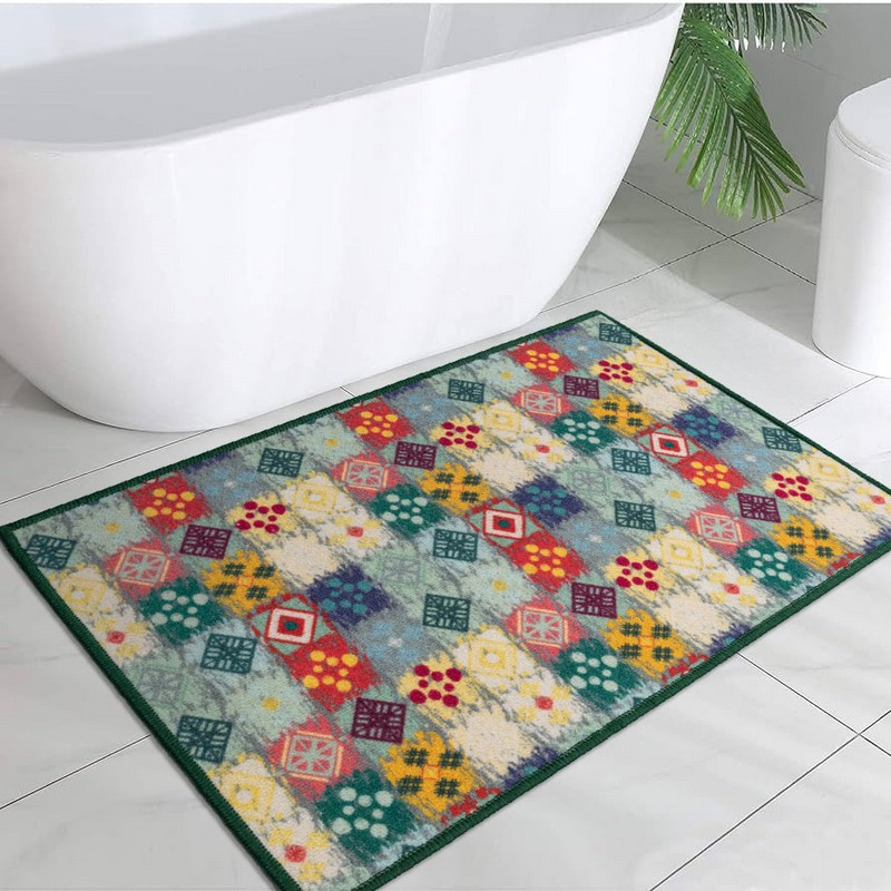 Килимок у ванну кімнату MAC Carpet Print 201В 57х90 см Синій+Зелений