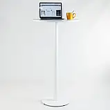 Стіл для кафе високий Soul light bar d-60 білий метал / білий ДСП (текстура), фото 3