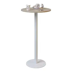 Стіл для кафе високий Soul light bar d-60 білий метал / дуб ДСП (текстура)