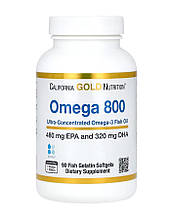 Омега-3 California Gold Nutrition Omega 800 ультра концентрований 1000 мг 90 капс США