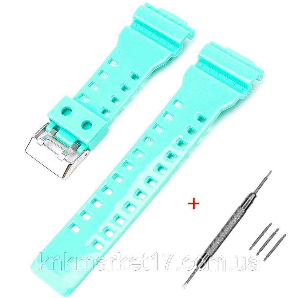 Ремінець для Casio G-Shock GA-100/110 Light Green-Glossy SI, фото 1