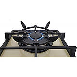 Варильна поверхня газова, скло у бежевому кольорі. Набір з двома турбо пальників вог. Luxor Німеччина, фото 6