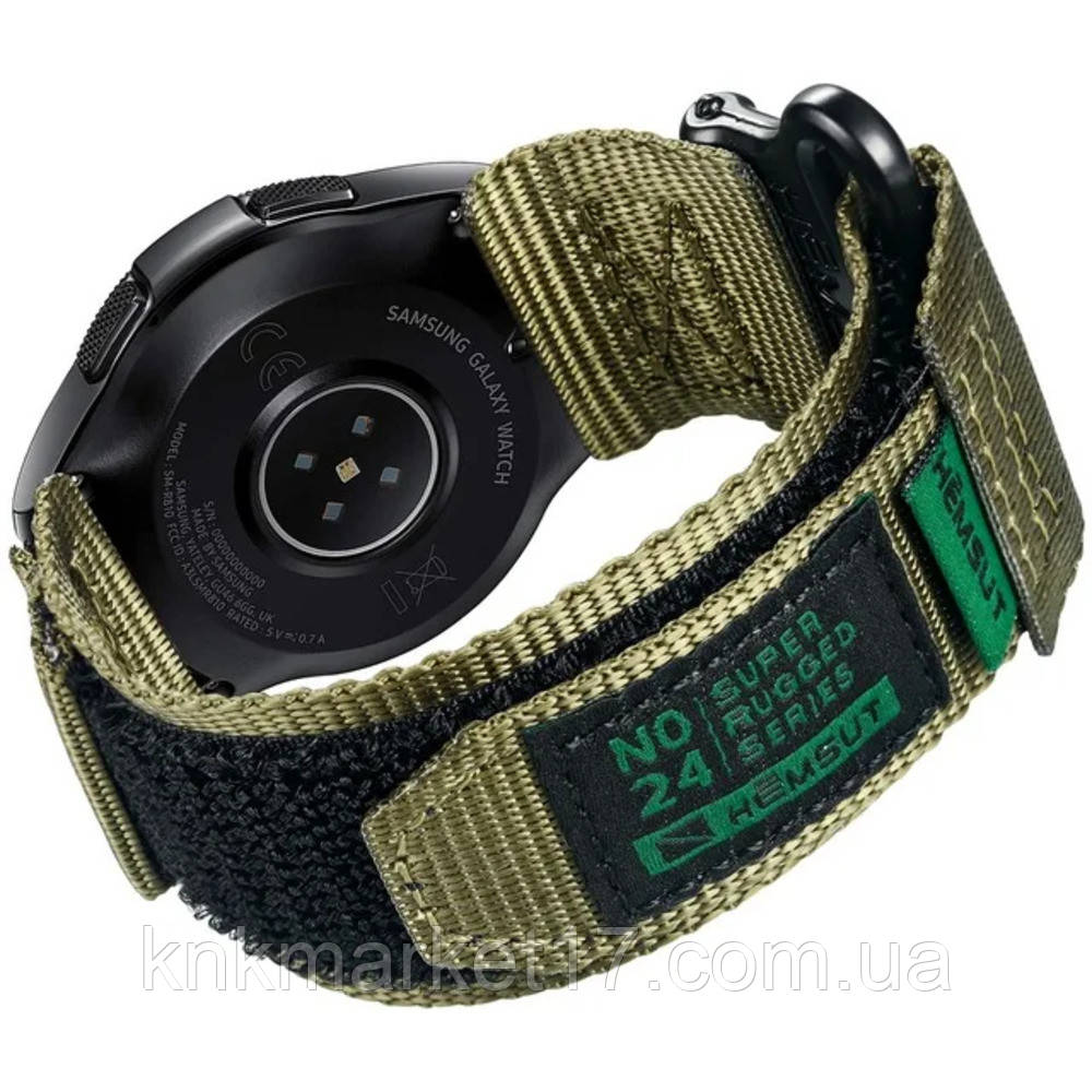 Ремінець для годинника Hemsut HGA121 Super Strong Nylon Green 22 mm, фото 1