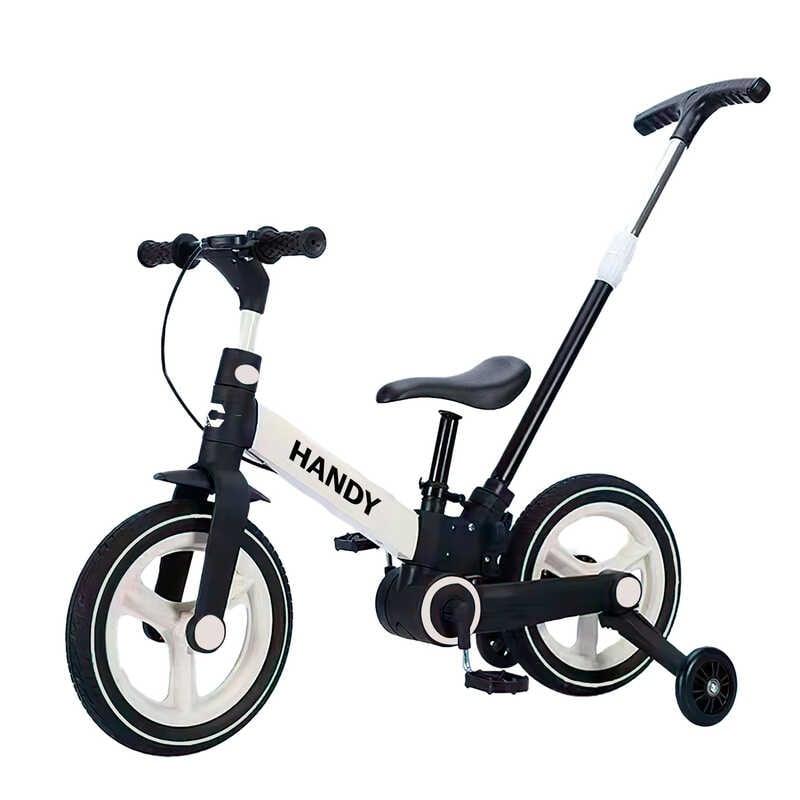 Двоколісний велосипед біговел-трансформер з батьківською ручкою 4в1 Corso 1068-92 Білий, колеса 12 дюймів, фото 1