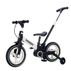 Двоколісний велосипед біговел-трансформер з батьківською ручкою 4в1 Corso 1068-92 Білий, колеса 12 дюймів