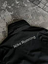 Куртка чоловіча чорна демісезонна лого рефлектив з капюшоном Nike (Найк), фото 7