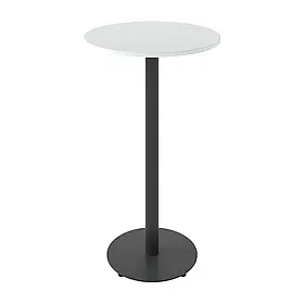 Стіл для кафе високий Soul light bar d-60 чорний метал / білий ДСП (текстура)