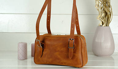 Жіноча сумка Кіото з натуральної шкіри колір коньяк
