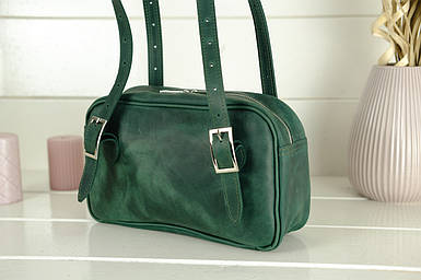 Жіноча сумка Кіото з натуральної шкіри колір зелений